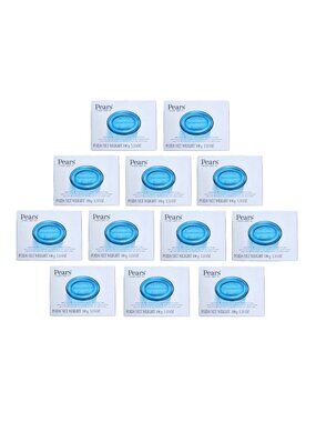 12 Pears Glycerin Soap Bars, Pure & Gentle Transparent Blue w/ Mint Extract